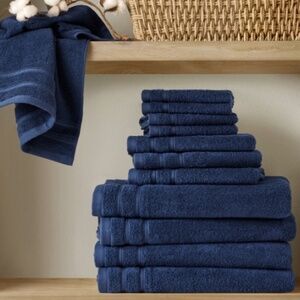 510 Design Essential Quick Dry Cotton 12-Pc. Bath Towel Set - Indigo